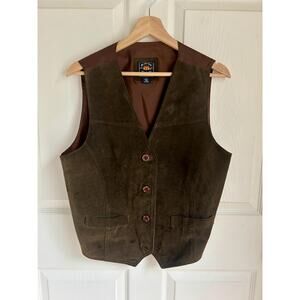 Vintage Men's Brown Suede Vest Size Large | Western Style